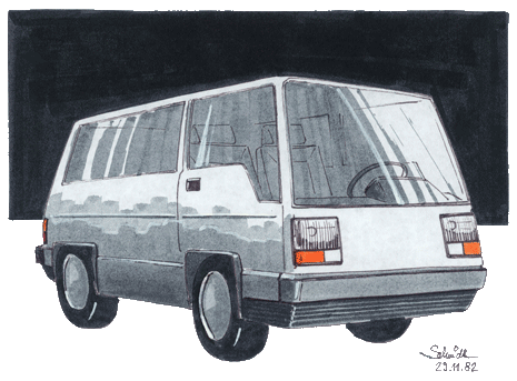  Entwurfs-Rendering für einen VW-BULLI  (Stand: Nov.1982) 